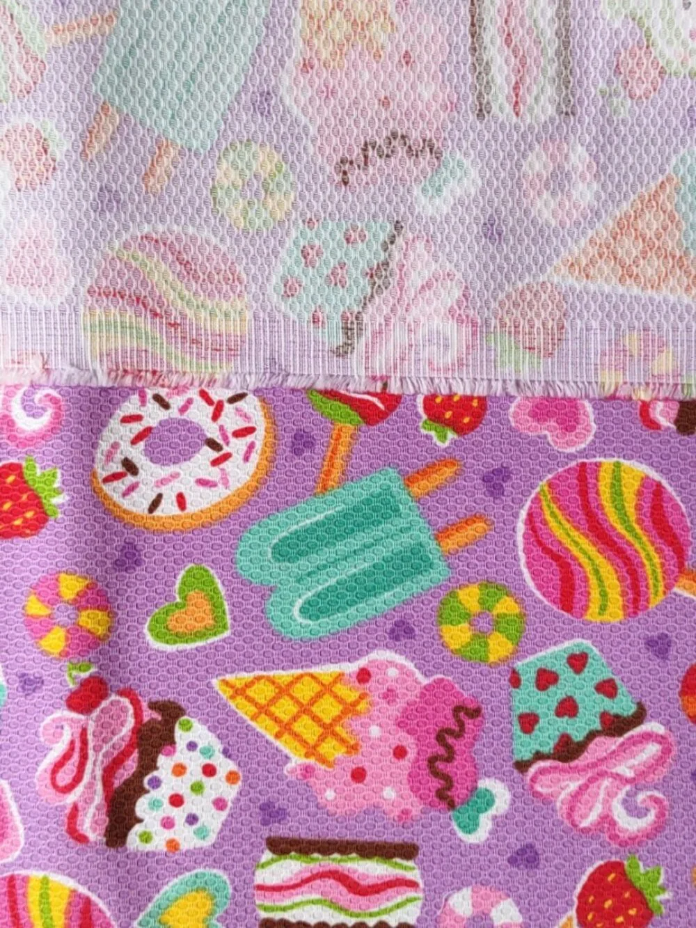 NEW 2.5 Yards Sewing Craft Fabric Textured Cotton Sweet Treats Possibly Vintage